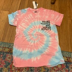 Unisex Tie Dye Trans Pride T-Shirt Trans Rights Are Human Rights